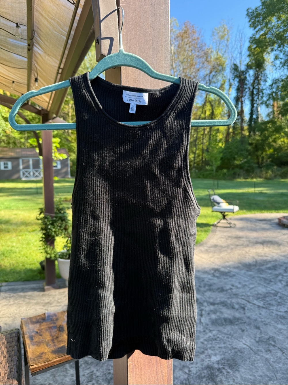 & Other Stories Cotton/Linen Blend Black Tank Top Sz S